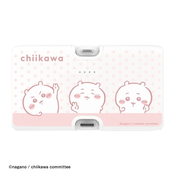 Lightning/Type-Cコネクタ付きリチウムイオン充電器4000mAh　ちいかわ