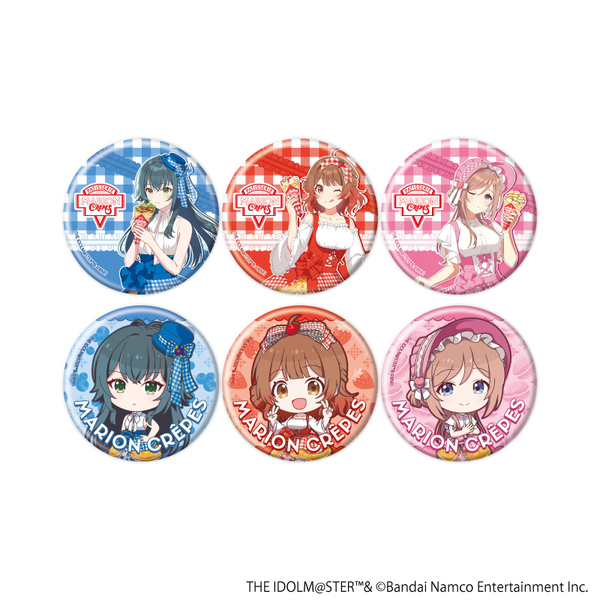 缶バッジ「学園アイドルマスター」03/クレープ風ドレスver. トレーディング(全6種)(描き下ろし&ミニキャライラスト)【BOX】