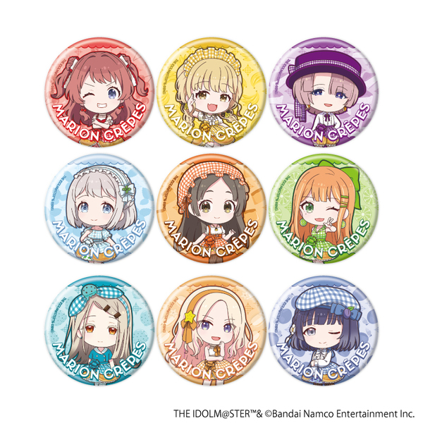 缶バッジ「学園アイドルマスター」04/クレープ風ドレスver. トレーディング(全9種)(ミニキャライラスト)【単品】（2025年6月以降発売予定）