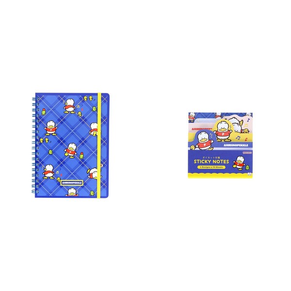 ＷリングノートＢ６＆ダイカットブロック付箋　レトロ　ＳＣ４　あひるのペックル