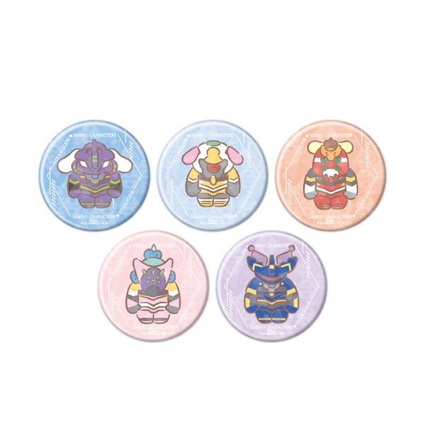 エヴァンゲリオン×サンリオキャラクターズ トレーディングホログラム缶バッジ ／単品（全5種）