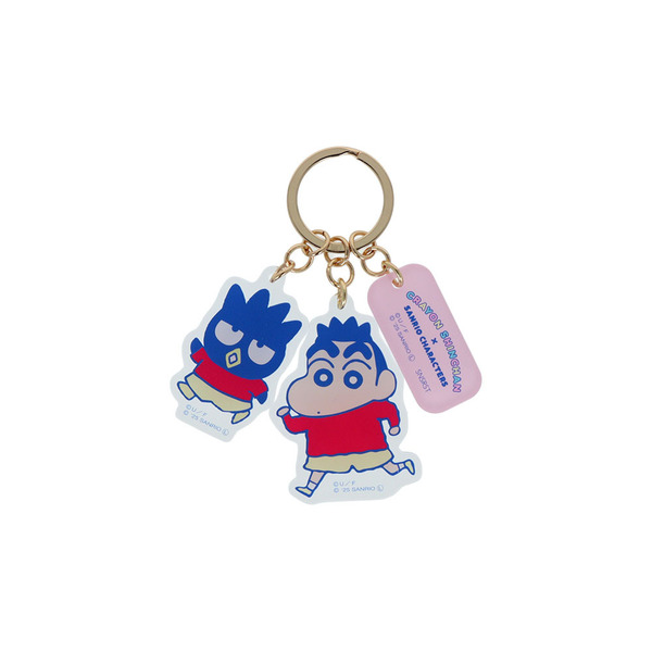 クレヨンしんちゃん×サンリオキャラクターズ ３連アクリルキーホルダー　しんちゃん×バッドばつ丸