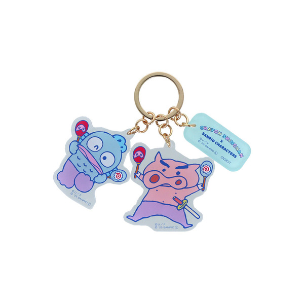 クレヨンしんちゃん×サンリオキャラクターズ ３連アクリルキーホルダー　ぶりぶりざえもん×ハンギョドン