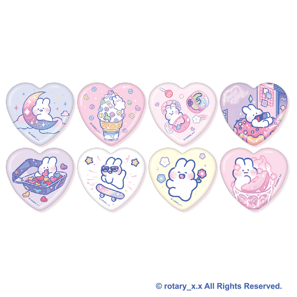【単品】トレーディングハート型缶バッジ　Lovely MongMong【単品】