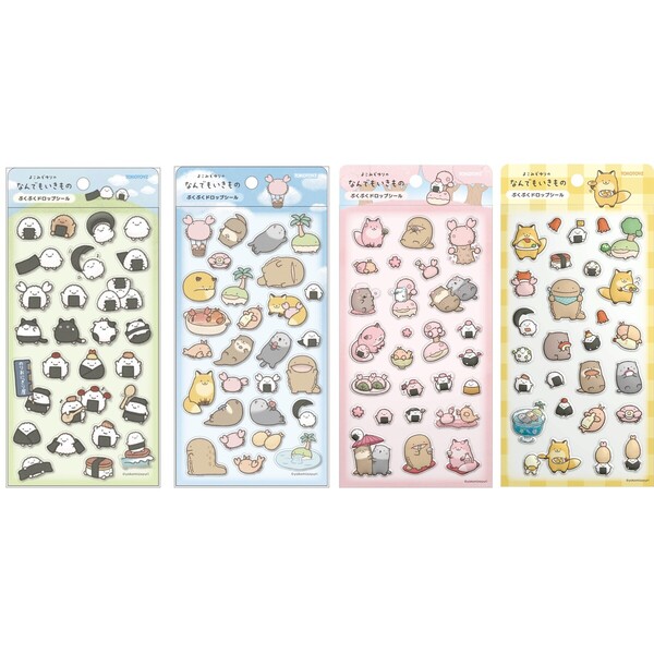ぷくぷくドロップシール　のりおにぎり・なんでもいきもの・お花見・ピクニック