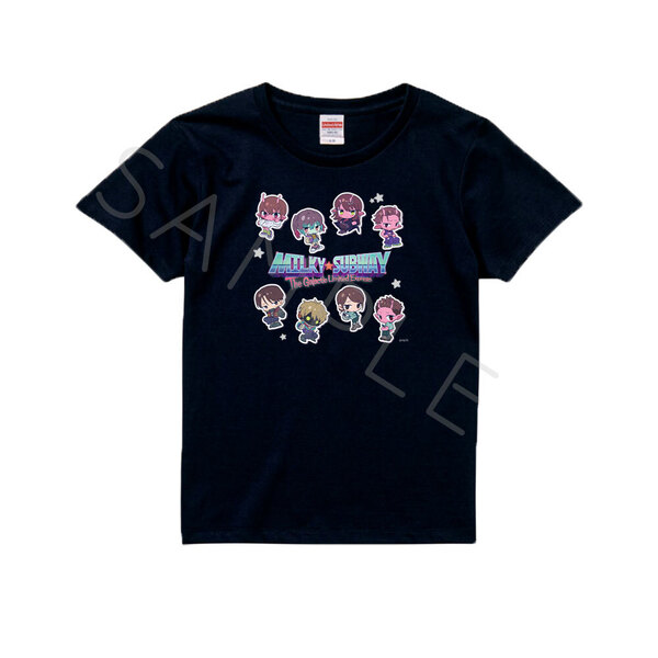 アニメ『銀河特急 ミルキー☆サブウェイ』 Tシャツ(ちぽっけ) TD(集合) ブラック Lサイズ
