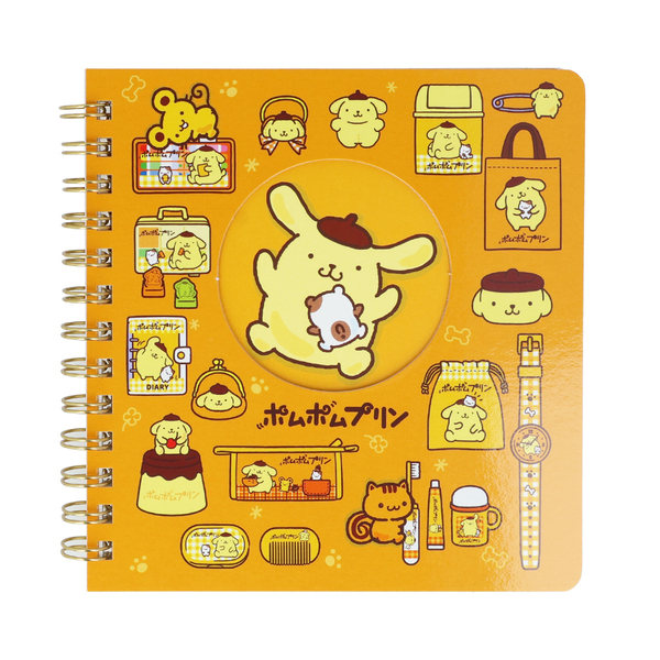 窓あきリングノート　サンリオキャラクターズ　ポムポムプリン　オレンジ＆イエロー