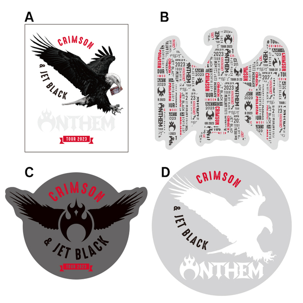 【ANTHEM】CRIMSON ＆ JET BLACK TOUR 2023　ステッカーセット（台紙付き）
