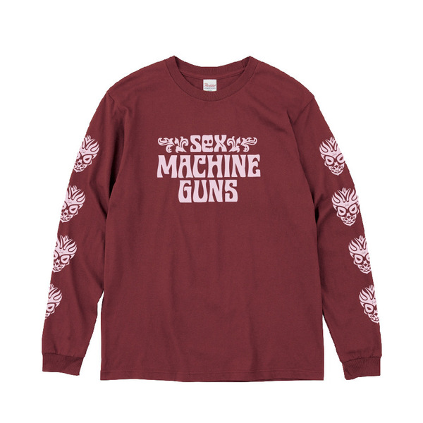 SEX MACHINEGUNS 復刻ロゴロングスリーブTシャツ　バーガンディ  XLサイズ
